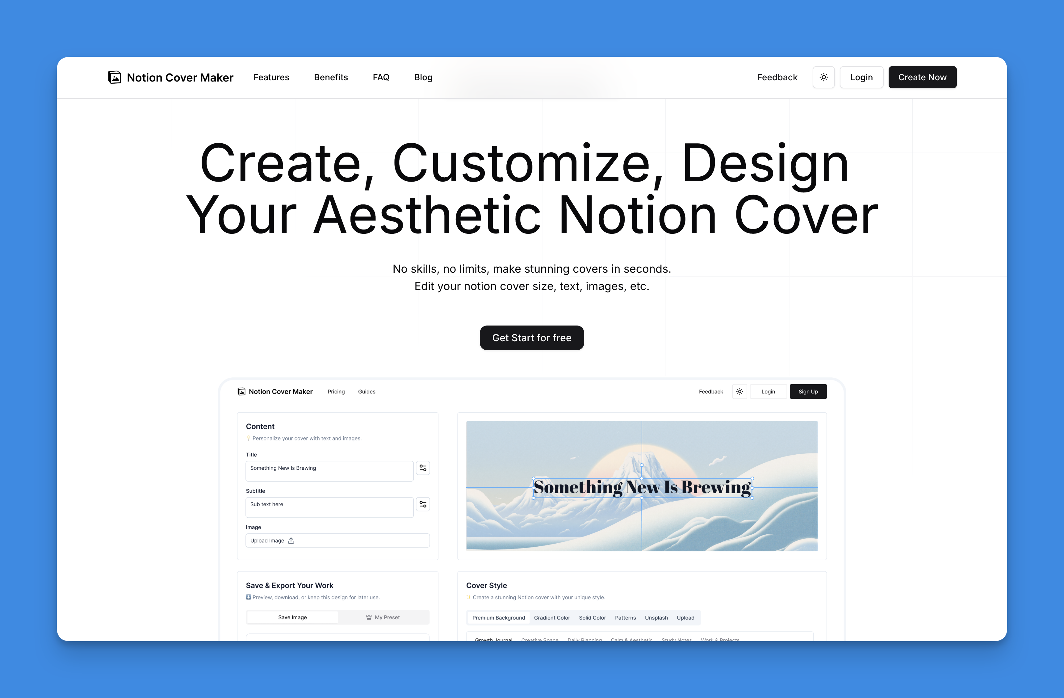 Notion Cover Maker Website
